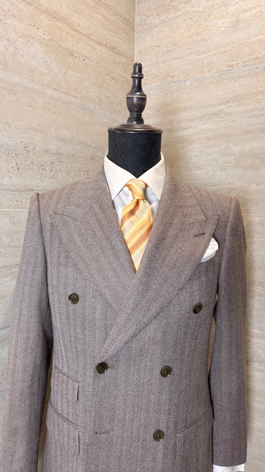 Veste croisée en flanelle à chevrons