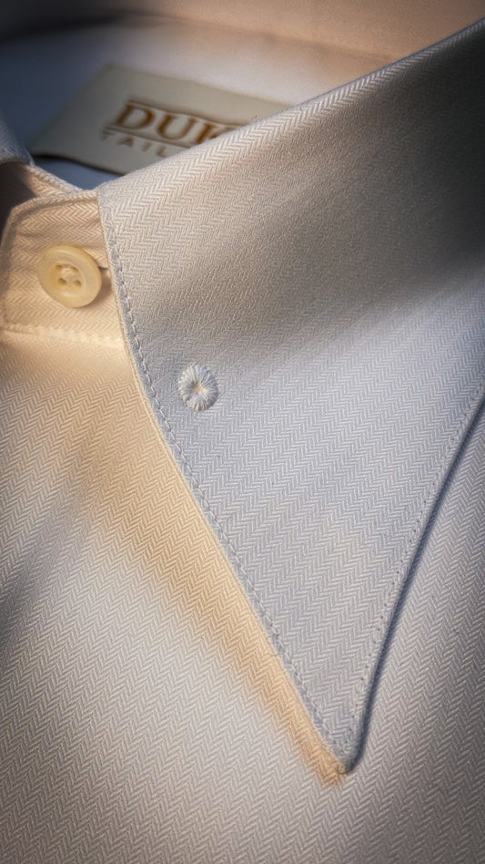 Chemise 100% coton - le col à épingle blanc uni