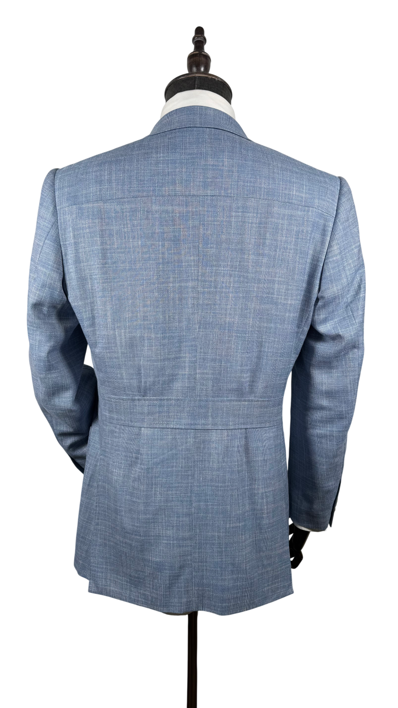 Veste croisée été bleu ciel - mélange laine lin soie et bambou