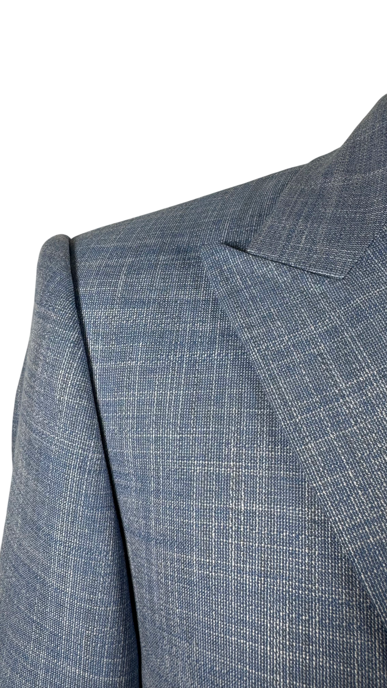 Veste croisée été bleu ciel - mélange laine lin soie et bambou