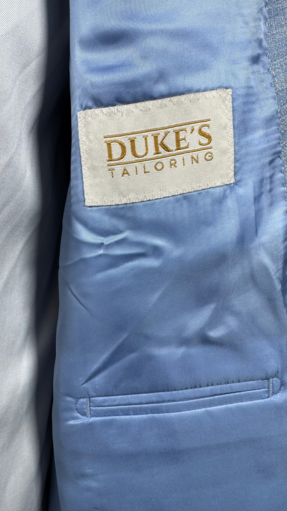 Veste croisée été bleu ciel - mélange laine lin soie et bambou