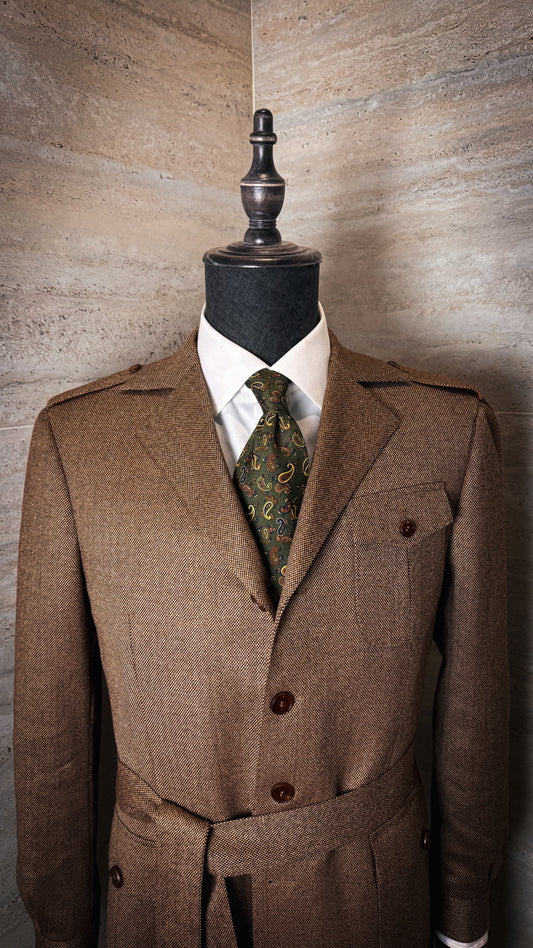 Veste Saharienne en laine "grain d'orge"