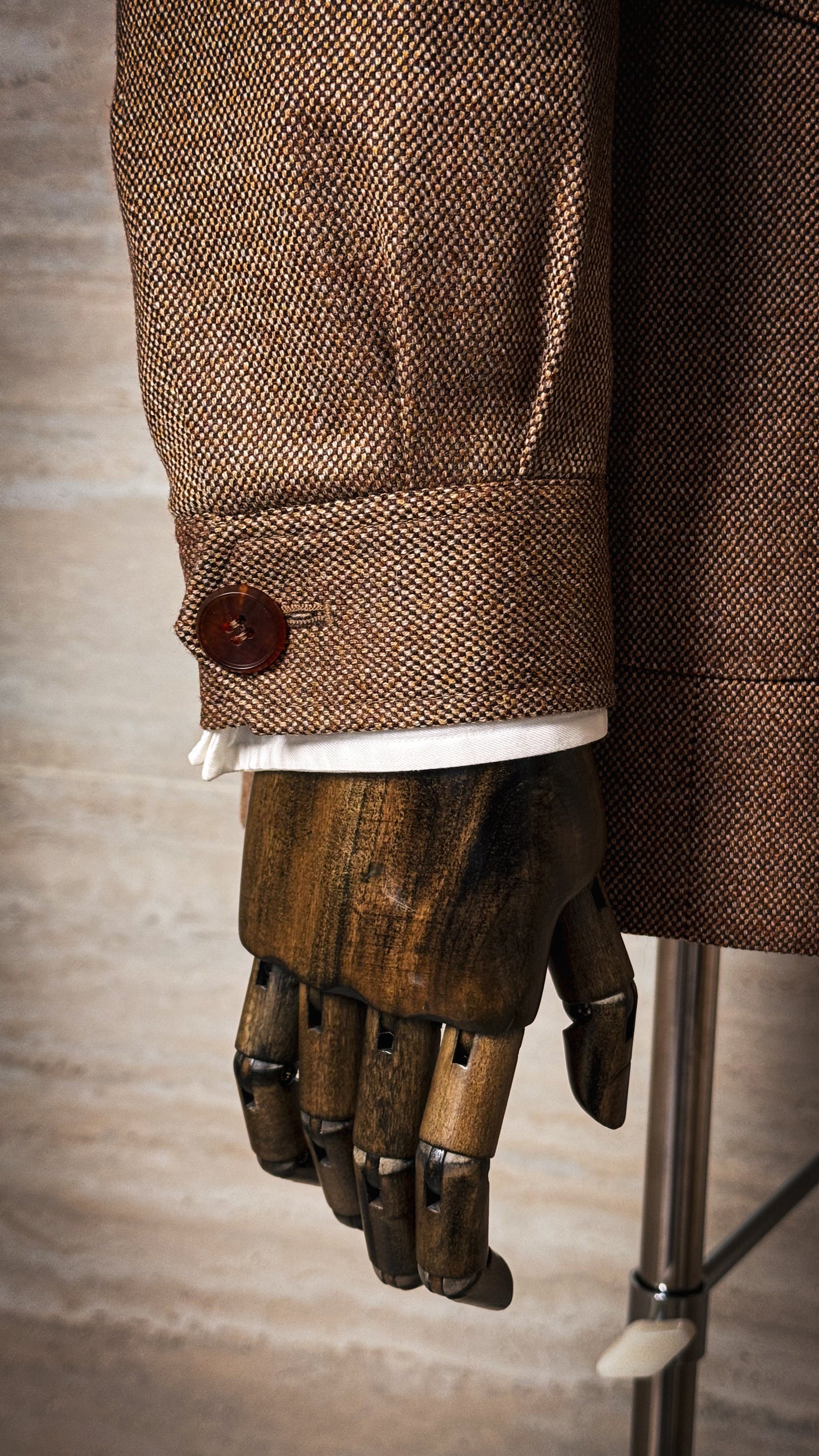 Veste Saharienne en laine "grain d'orge"