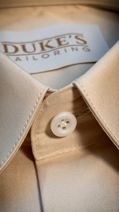 Chemise 100% coton - le col à épingle champagne