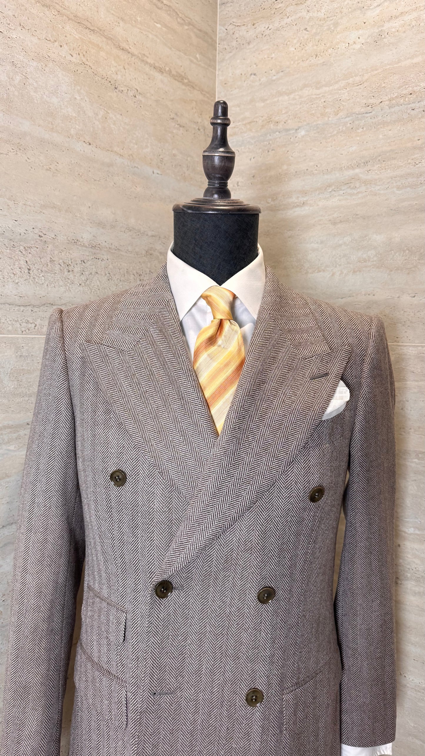 Veste croisée en flanelle à chevrons