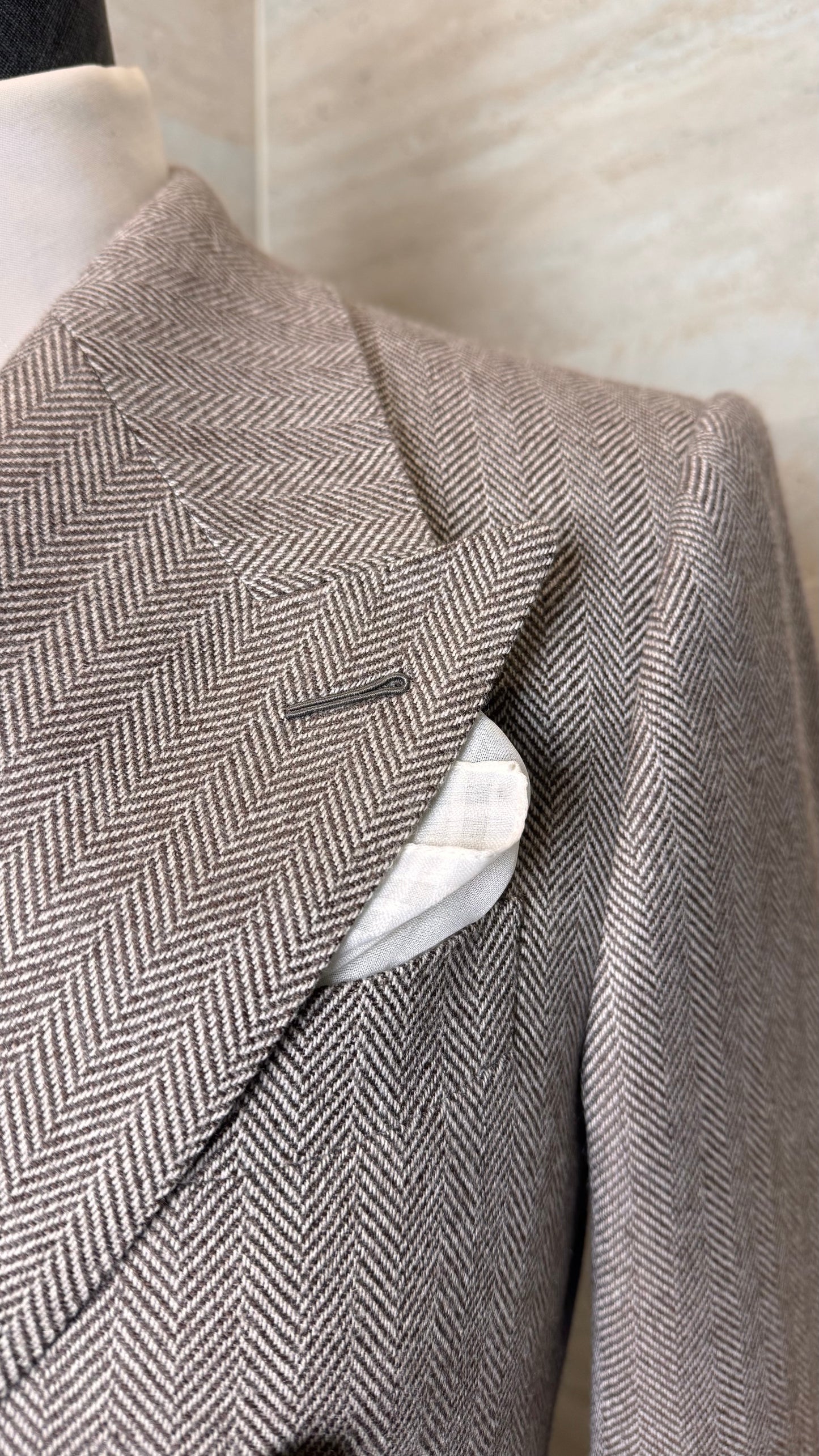 Veste croisée en flanelle à chevrons