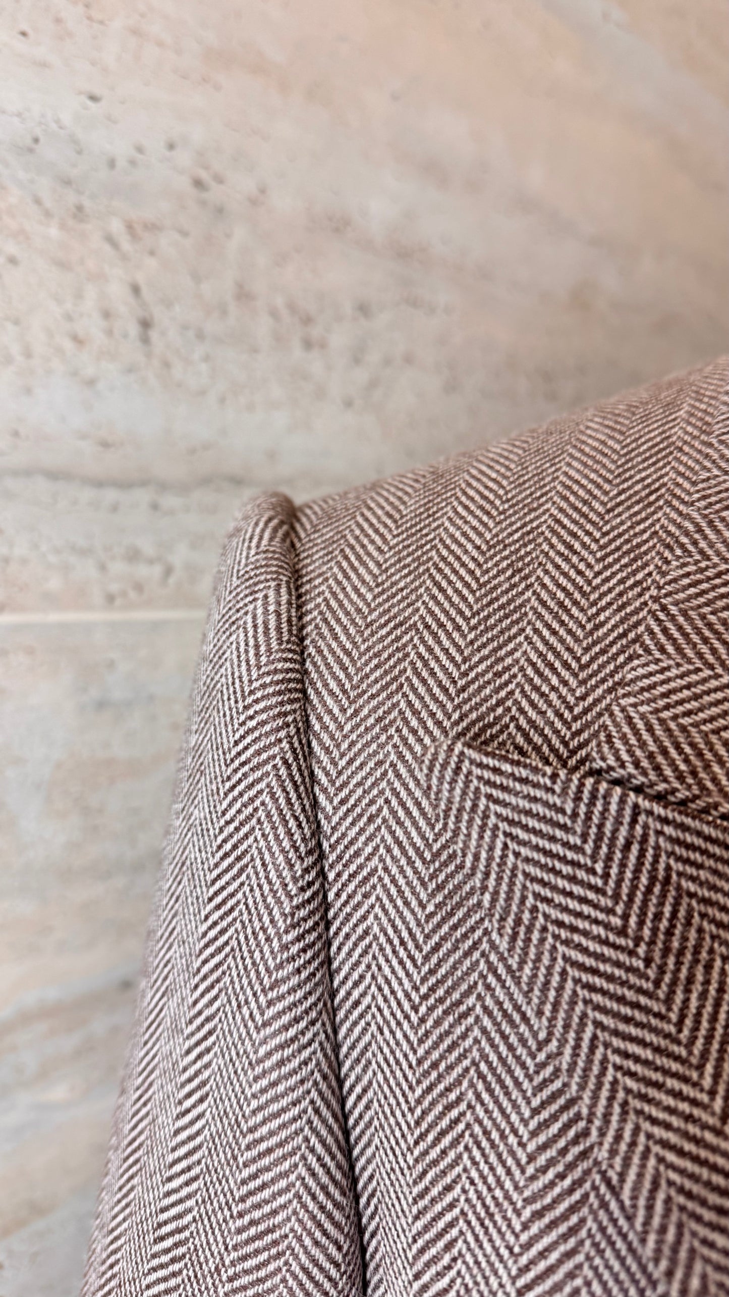 Veste croisée en flanelle à chevrons