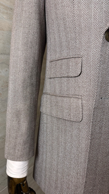 Veste croisée en flanelle à chevrons