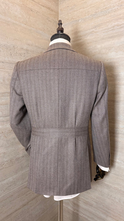 Veste croisée en flanelle à chevrons