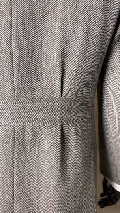Veste croisée en flanelle à chevrons