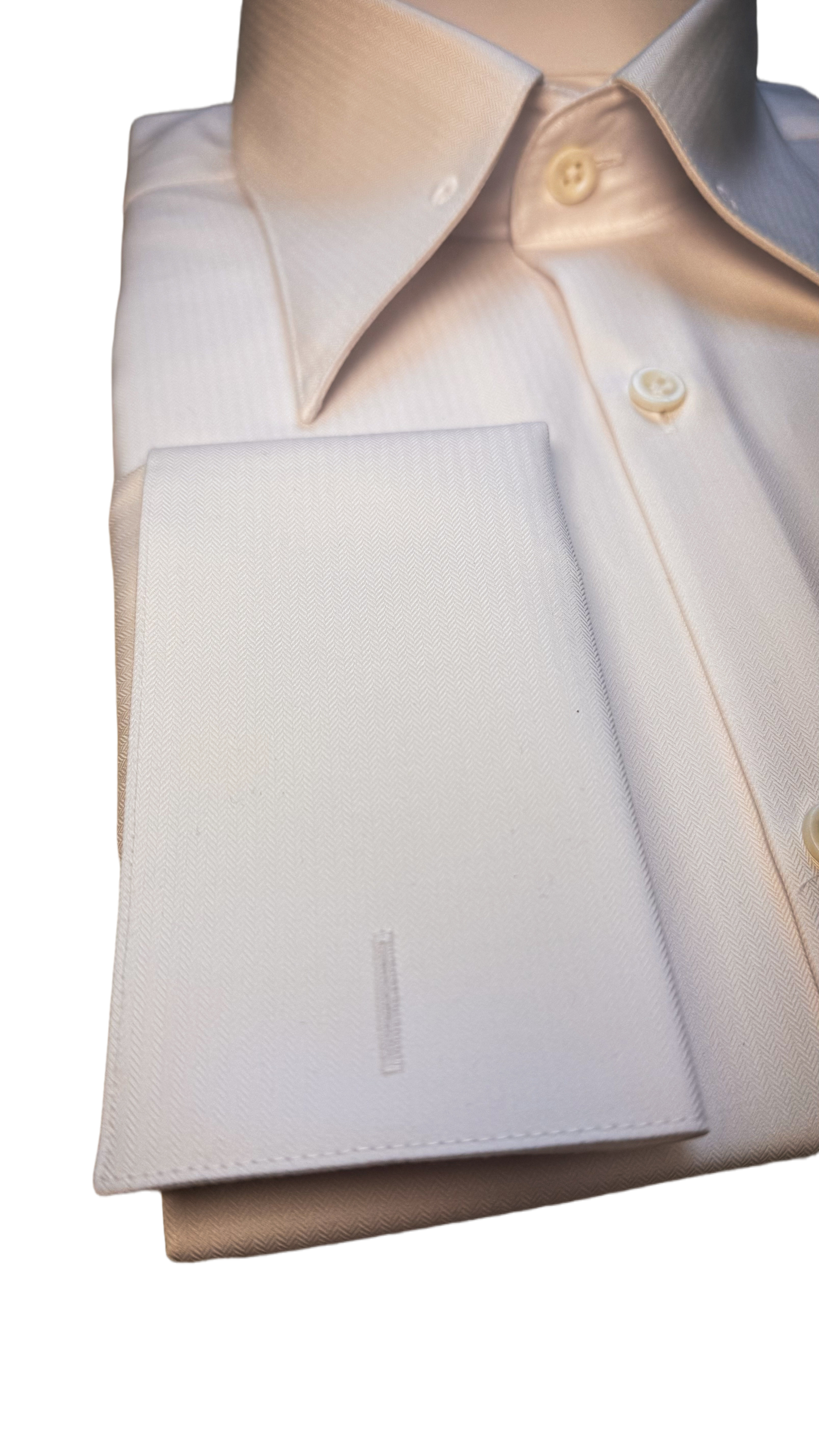 Chemise 100% coton - le col à épingle blanc uni