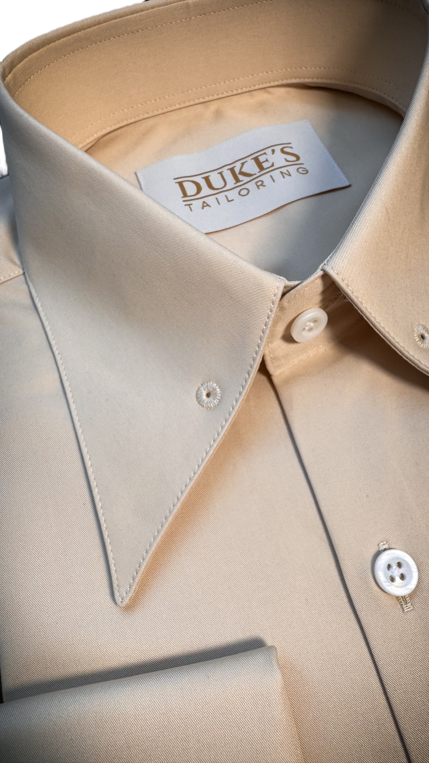 Chemise 100% coton - le col à épingle champagne