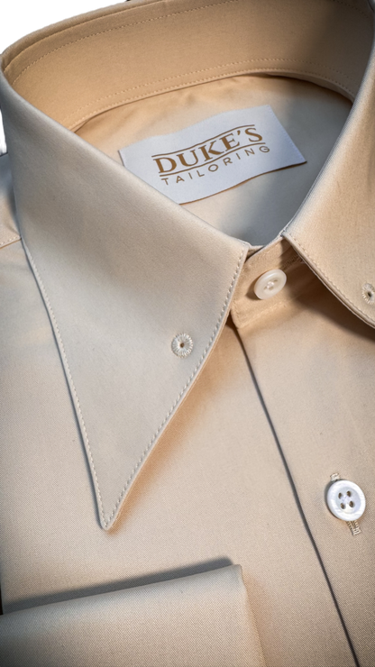 Chemise 100% coton - le col à épingle champagne