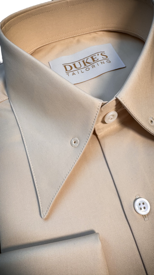 Chemise 100% coton - le col à épingle champagne