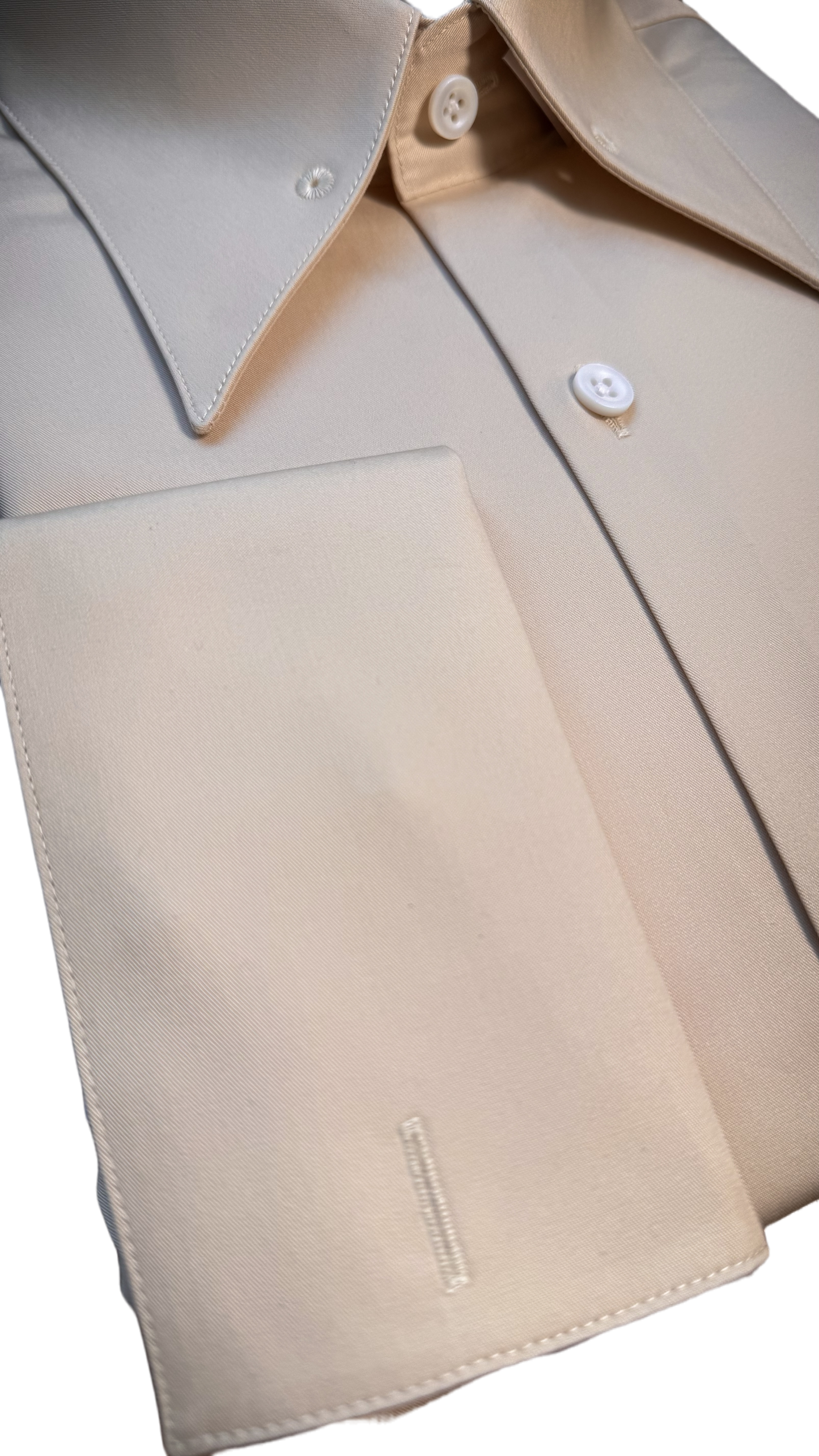 Chemise 100% coton - le col à épingle champagne