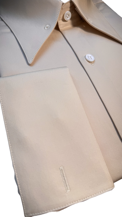 Chemise 100% coton - le col à épingle champagne