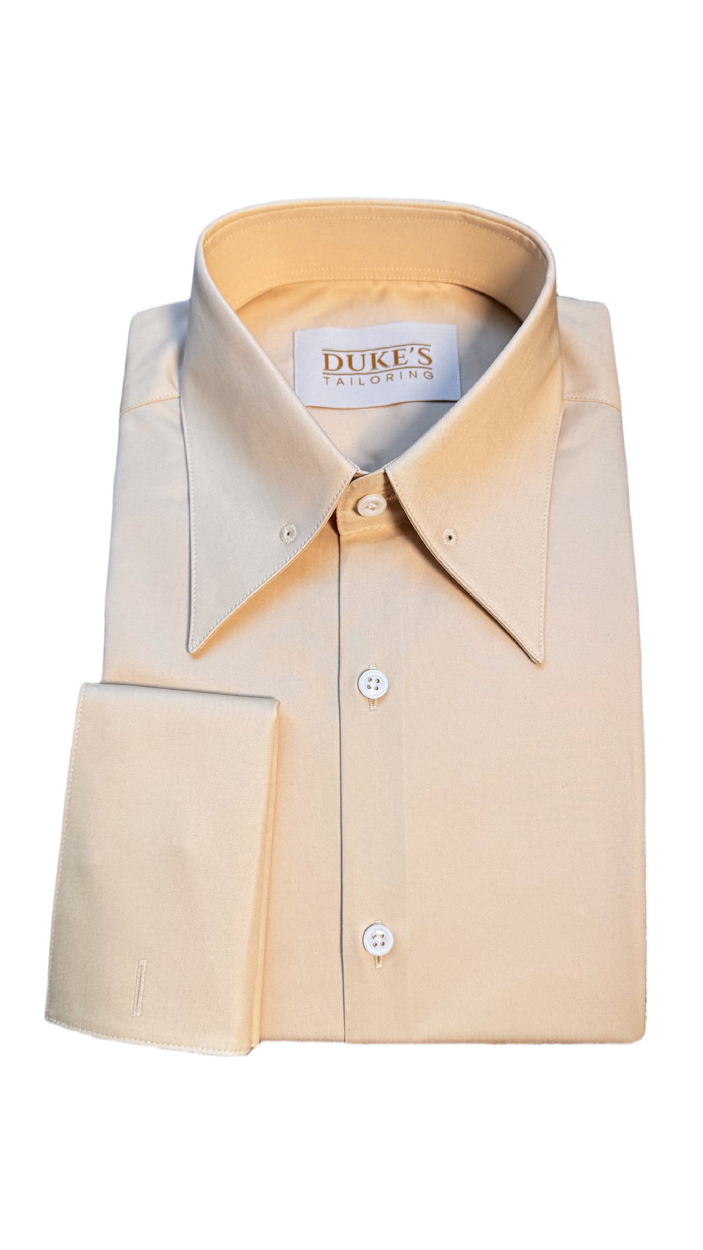 Chemise 100% coton - le col à épingle champagne