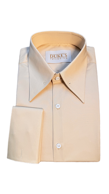 Chemise 100% coton - le col à épingle champagne